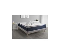 Pack prêt a dormir matelas Memoire de forme ACTIMEMO MAX 140x190 cm Maxi epaisseur + sommier KIT gris + 2 oreillers +couette