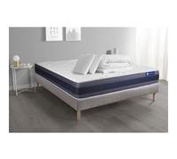 Pack prêt à dormir matelas Mémoire de forme ACTIMEMO MORPHO 140x190 5zones confort + sommier KIT gris + 2 oreillers +couette G