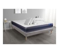 Pack prêt a dormir matelas Memoire de forme ACTIMEMO MORPHO 140x200 5zones confort + sommier KIT gris + 2 oreillers +couette