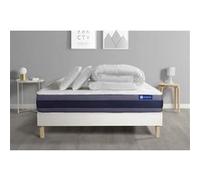 Pack prêt a dormir matelas Memoire de forme ACTIMEMO MORPHO 160x200 5zones confort + sommier KIT blanc + 2 oreillers +couette