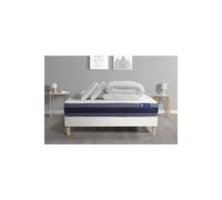 Pack ACTIMEMO MORPHO 200x200cm sommier kit blanc - 24cm - Mmoire de forme - Moelleux - Sommier kit Blanc - Avec couette et oreillers