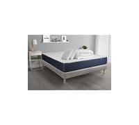Pack prêt a dormir matelas Memoire de forme ACTIMEMO SLEEP 140x190 5zones confort + sommier KIT gris + 2 oreillers + couette