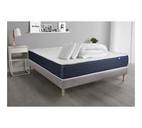 Pack prêt a dormir matelas Memoire de forme ACTIMEMO SLEEP 140x200 5zones confort + sommier KIT gris + 2 oreillers + couette