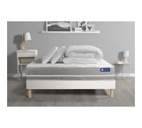 Pack prêt a dormir matelas Memoire de forme ACTIMEMO TOUCH 140x190 3zones confort + sommier KIT blanc + 2 oreillers + couette