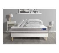 Pack prêt à dormir matelas Mémoire de forme ACTIMEMO TOUCH 200x200 3zones confort + sommier KIT blanc + 2 oreillers + couette