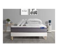 Pack prêt a dormir matelas Memoire de forme ACTIMEMO ZEN 140x190 7zones de confort + sommier KIT blanc + 2 oreillers +couette
