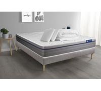 Pack prêt a dormir matelas Memoire de forme ACTIMEMO ZEN 140x200 7zones de confort + sommier KIT gris + 2 oreillers +couette