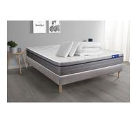 Pack prêt a dormir matelas Memoire de forme ACTIMEMO ZEN 160x200 7zones de confort + sommier KIT gris + 2 oreillers +couette