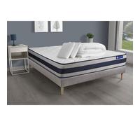 Pack prêt a dormir matelas Ressorts ensaches + Memoire de forme ACTIFLEX ERGO 160x200 + sommier KIT gris +2oreillers+couette