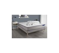 Pack prêt à dormir matelas Ressorts ensachés + Mémoire de forme ACTIFLEX FORM 140x200 + sommier KIT gris +2oreillers+couette