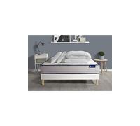 Pack prêt à dormir matelas Ressorts ensachés + Mémoire de forme ACTIFLEX FORM 200x200 + sommier KIT blanc +2oreillers+couette