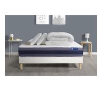 Pack prêt a dormir matelas Ressorts ensaches+Memoire de forme ACTIFLEX MORPHO 180x200 + sommier KIT blanc +2oreillers+couette
