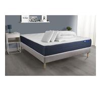 Pack prêt a dormir matelas Ressorts ensaches + Memoire de forme ACTIFLEX SLEEP 180x200 + sommier KIT gris +2oreillers+couette