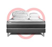 Pack lit complet - Matelas 160x200 cm + Sommier tapissier à lattes (en kit) + 2 oreillers + Couette - Vital Care G