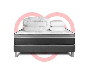 Pack prêt a dormir VITAL CARE 180 x 200 cm sommier Kit gris