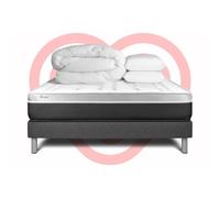 Pack prêt a dormir VITAL SOFT 140 x 200 cm sommier Kit gris