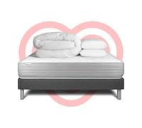 Pack prêt a dormir VITALMEMO 140 x 190 cm sommier Kit gris
