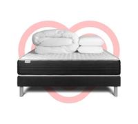 Pack prêt a dormir VITALMEMO ONE 160 x 200 cm sommier Kit noir