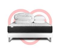 Pack prêt a dormir VITALMEMO ONE 180 x 200 cm sommier Kit blanc