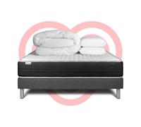 Pack prêt a dormir VITALMEMO ONE 180 x 200 cm sommier Kit gris