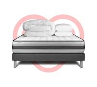 Pack prêt a dormir VITALPOWER RECOVER 140 x 200 cm sommier Kit gris