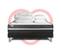 Pack prêt a dormir VITALPOWER ZEN 200 x 200 cm sommier Kit noir