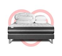Pack prêt a dormir VITALSPRING ZEN 140 x 200 cm sommier Kit gris