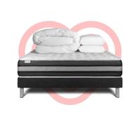 Pack prêt a dormir VITALSPRING ZEN 200 x 200 cm sommier Kit noir