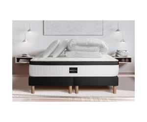 Pack Privilège 180x200 Memoire de forme 5 zones double sommier noir