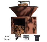 Pack Privilege Brasero Classique Corten 103 Double Cuve - Avec rangement bois