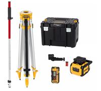 Pack pro niveau laser rotatif horizontal - faisceaux rouges - alcalines - DEWALT - DCLE05211RL-XJ