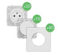 Pack Probox 80 pièces (30 + 10 + 40) Schneider Electric Odace blanc