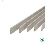 Pack promotionnel de 5 plinthes médium (mdf) revetu béton bord arrondi 2000 x 68 x 9 mm . FORESTEA Dimensions : 2000 mm x 70 mm x