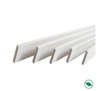 Pack promotionnel de 5 plinthes médium (mdf) revetu blanc bord arrondi 2000 x 95 x 9 mm - PEFC 70%. FORESTEA Dimensions : 2000 mm