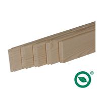 Pack promotionnel de 5 plinthes sapin massif bord rond 2050 x 68 x 9 mm - PEFC 70%. FORESTEA Dimensions : 2050 mm x 68 mm x 9 mm
