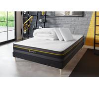 Pack prt dormir ACTIVE 160 x 200 cm Sommier Kit NOIR - 24cm - Mmoire de forme - Enveloppant - Sommier kit Noir