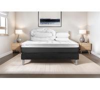 Pack prt dormir VITAL SOFT 140 x 200 cm sommier Kit noir - 24cm - Mousse polyurthane mmoire de forme - Moelleux - Sommier kit Noir - Avec couette et oreillers