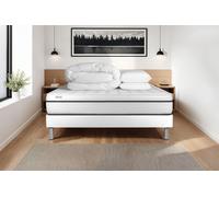Pack prt dormir VITAL SPA 140 x 200 cm sommier Kit blanc - 24cm - Mousse polyurthane mmoire de forme - Enveloppant - Sommier kit Blanc - Avec couette et oreillers