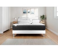 Pack prt dormir VITALSPRING 140 x 190 cm sommier Kit blanc - 22cm - Ressorts ensachs - Tonique - Sommier kit Blanc - Avec couette et oreillers