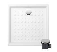 Pack receveur 100 x 100 VILLEROY ET BOCH O Novo ceramique carré blanc avec bonde D90