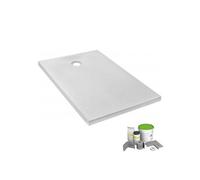 Pack receveur de douche 120 x 80 Ipso rectangle blanc + Kit d'étanchéité WEDI