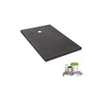 Pack receveur de douche 120 x 90 Ipso rectangle gris anthracite + Kit d'étanchéité WEDI