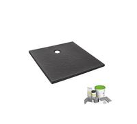 Pack receveur de douche 80 x 80 Ipso carré gris anthracite + Kit d'étanchéité WEDI