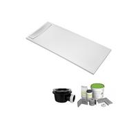 Pack receveur de douche antidérapant 170 x 80 Flight Neus rectangle blanc+Kit d'étanchéité WEDI + Bonde + Capot