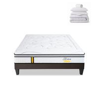 LITERIE - Pack Prêt à dormir REINA 2.0 90x190 cm - Matelas Ressorts ensachés + Sommier + Accessoires