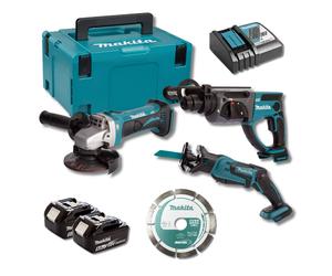 Pack Rénovation DHR202 + DGA452 + DJR183 (2x5.0Ah) en Makpac - MAKITA