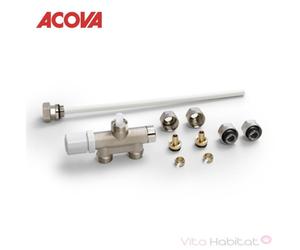Pack Robinetterie thermostatisable monopoint monotube / bitube droit nickelé - ACOVA 832520