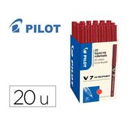 Pack roller pilot v7 pointe aiguille 0.7 mm avec regulateur d encre 16 + 4 offerts coloris rouge