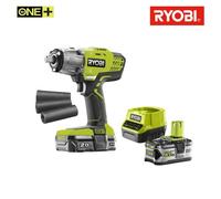 Pack RYOBI boulonneuse à chocs 18V One+ - 1 batterie 2.0Ah - 1 chargeur R18IW3-120S - 1 batterie 5.0Ah Lithium-ion RB18L50