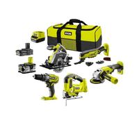 Pack RYOBI complet 5 outils - 2 batteries 2.0Ah et 4.0Ah - 1 chargeur - R18CK5A-242S